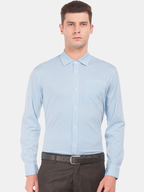 

Arrow Men White & Blue Regular Fit Printed Formal Shirt