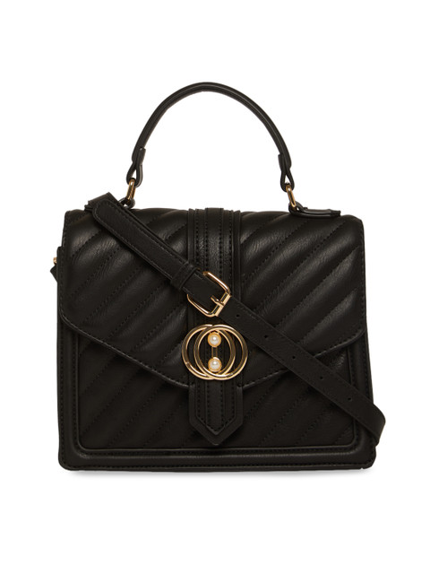 

ALDO Black Solid Handheld Bag