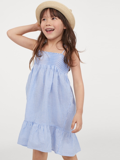 

H&M Girls Blue & White Smocked Cotton Dress