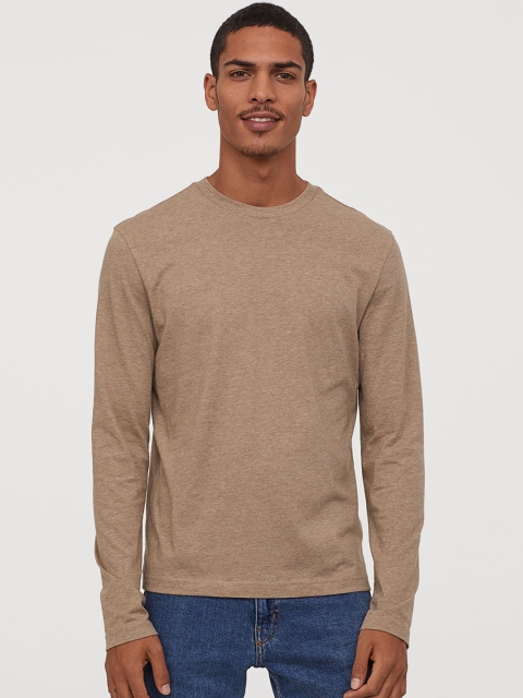 

H&M Men Beige Jersey Top Regular Fit