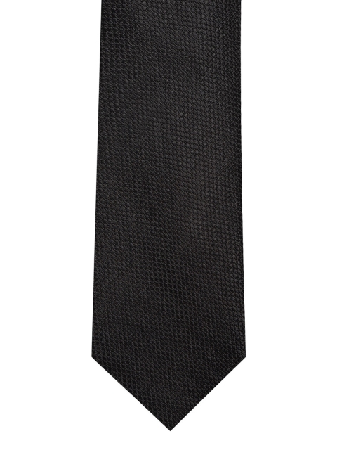 

Marks & Spencer Black Woven Design Silk Broad Tie