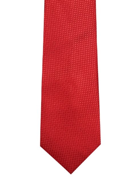 

Marks & Spencer Red Woven Design Silk Broad Tie