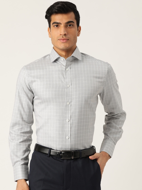 

Marks & Spencer Men White & Black Regular Fit Checked Formal Shirt