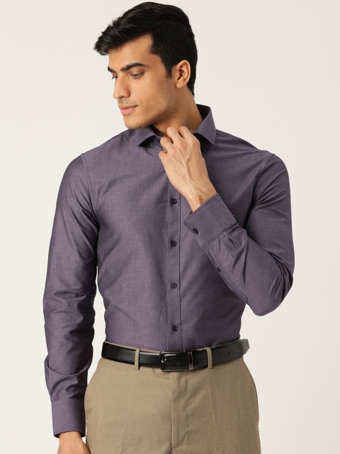 

Marks & Spencer Men Purple Slim Fit Solid Formal Shirt