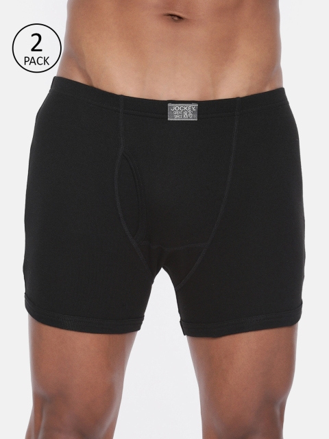 

Jockey Men Solid Innerwear Vest With Trunks, Black