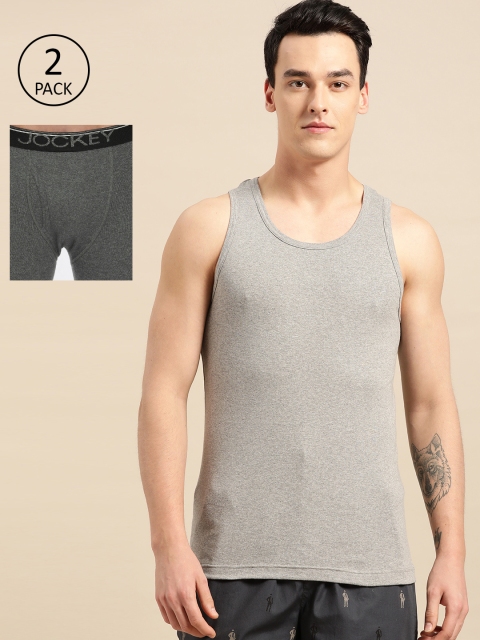 

Jockey Men Grey Innerwear Vest With Trunks