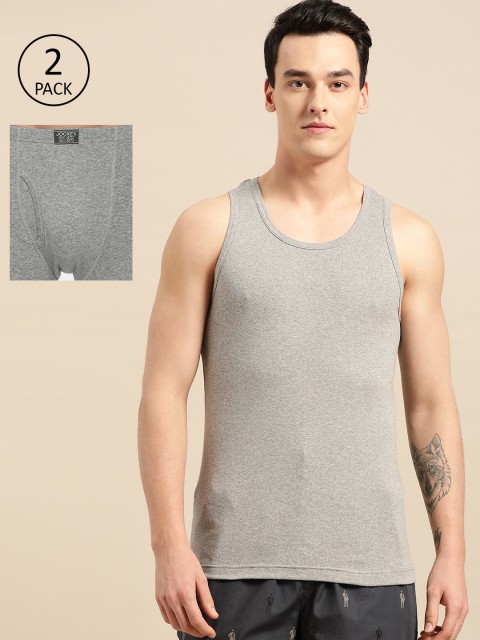 

Jockey Men Grey Melange Innerwear Vest With Trunks