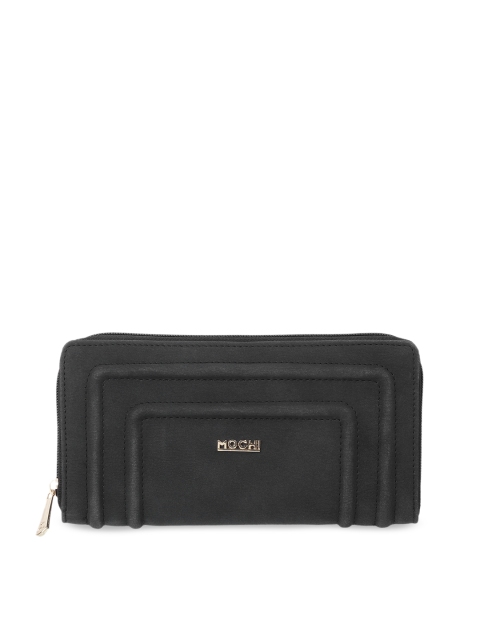 

Mochi Women Black Solid Zip Around Wallet