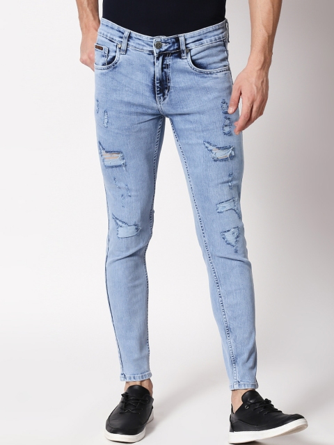 

BOLTS and BARRELS Men Blue Slim Fit Mid-Rise Mildly Distressed Stretchable Jeans