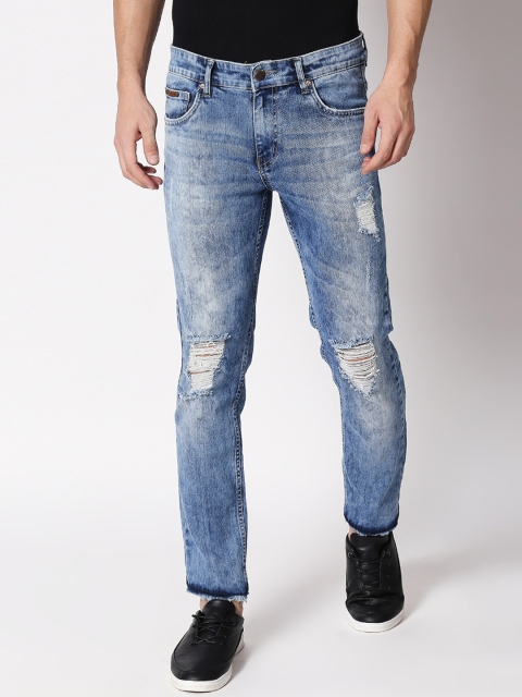 

BOLTS and BARRELS Men Blue Slim Fit Mid-Rise Mildly Distressed Stretchable Jeans