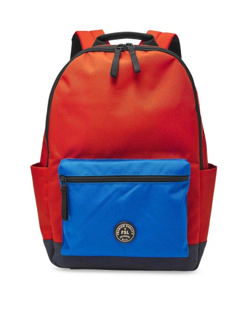 

Fossil Men Red & Blue Colourblocked Backpack