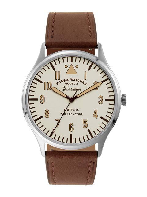 

Fossil Forrester Men Cream-Coloured Analogue Watch FS5629