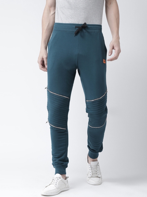 

Club York Men Teal Green Solid Slim-Fit Joggers