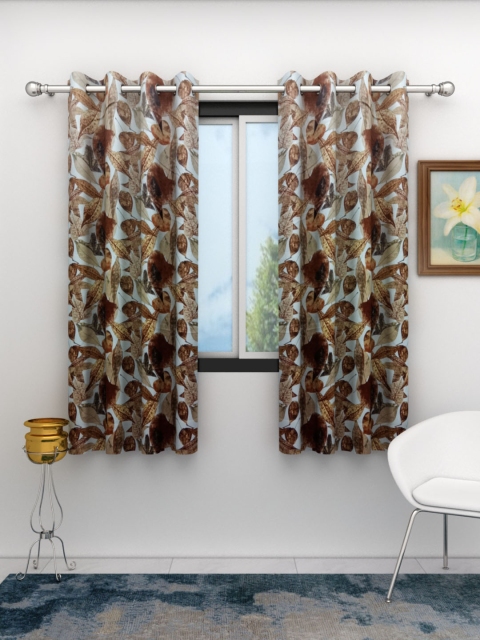 

Athom Trendz Brown & Coffee Brown Set of 2 Window Curtains