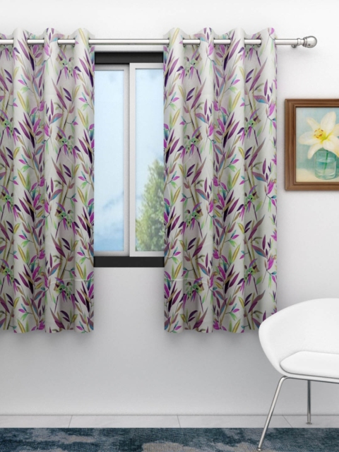 

Athom Trendz Off-White & Purple Single Window Curtain