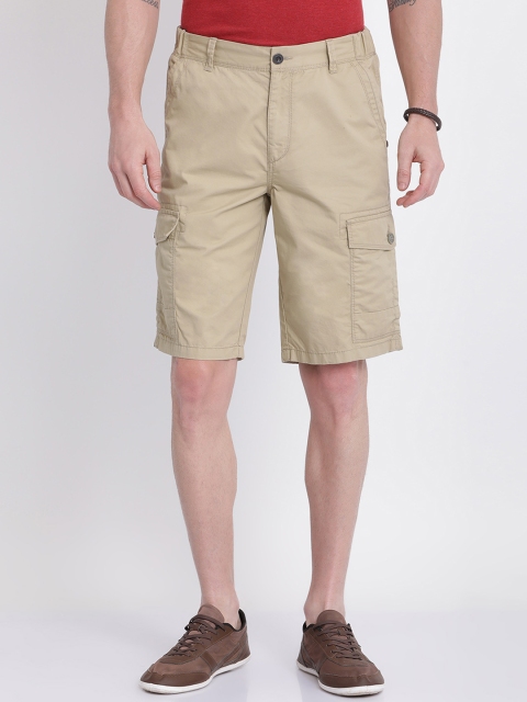 

t-base Men Beige Solid Regular Fit Cargo Shorts
