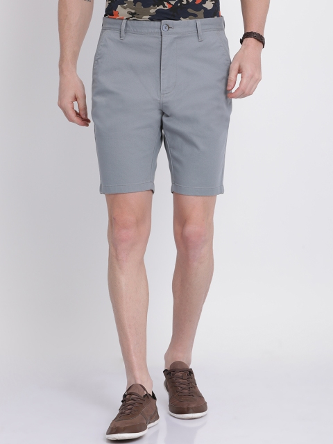 

t-base Men Bluish Grey Solid Slim Fit Regular Shorts, Blue