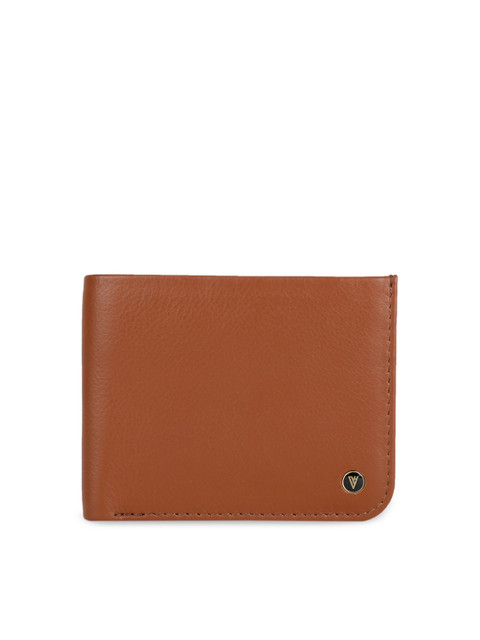 

Van Heusen Men Tan Brown Solid Leather Two Fold Wallet