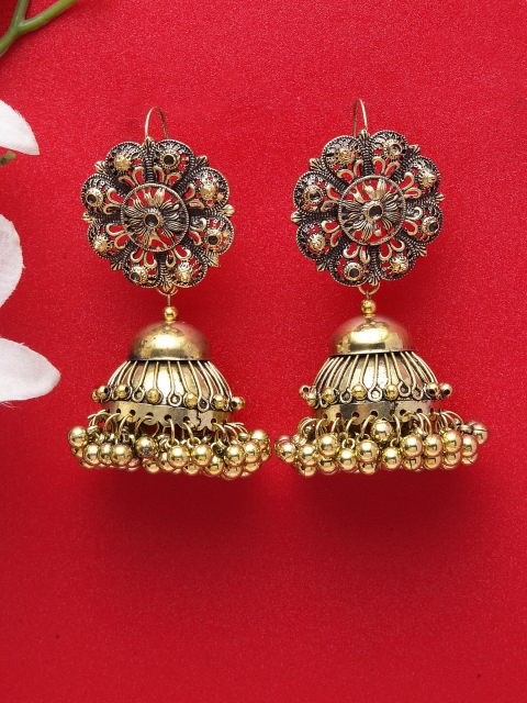 

Moedbuille Gold Handcrafted Dome Shaped Jhumkas