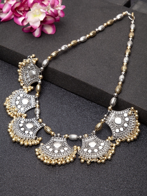 

Moedbuille Handcrafted Antique Layered Design Oxidised Tribal Necklace, Gold