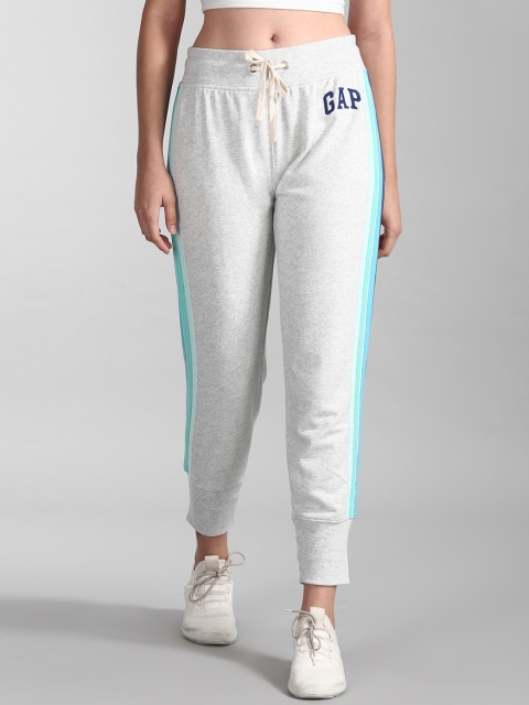 

GAP Women Grey Vintage Soft Logo Side Stripe Joggers