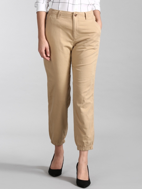 

GAP Women Beige Slim Fit Girlfriend Chino Joggers