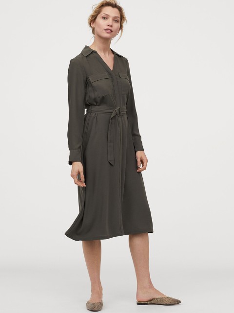 

H&M Women Green Shirt Dress