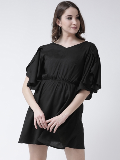 

The Vanca Women Black Solid Fit and Flare Dress