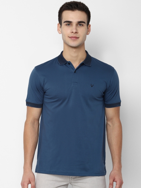 

Allen Solly Men Blue Solid Polo Collar T-shirt
