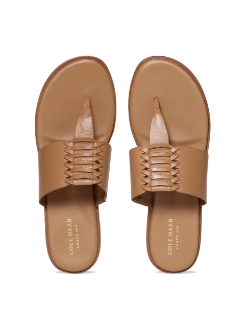 

Cole Haan Women Brown Solid Leather Open Toe Flats