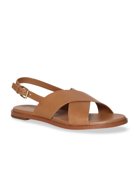 

Cole Haan Women Brown Solid Leather Open Toe Flats