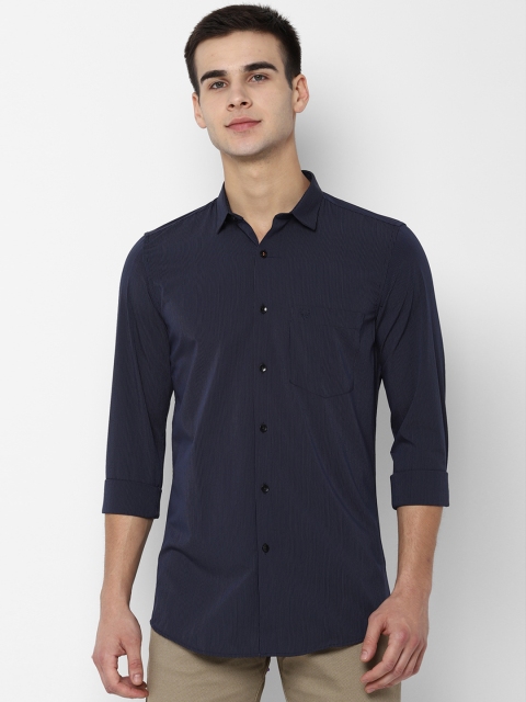 

Allen Solly Men Navy Blue Slim Fit Striped Casual Shirt