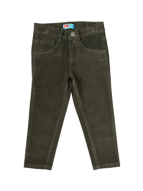 

Kid Studio Boys Olive Green Relaxed Slim Fit Solid Regular Trousers