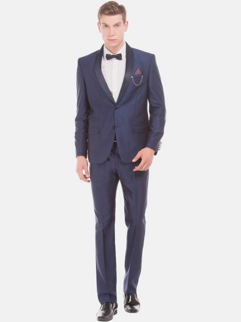 

Arrow Men Navy Blue Solid Regular Fit Single-Breasted Tuxedo Suit