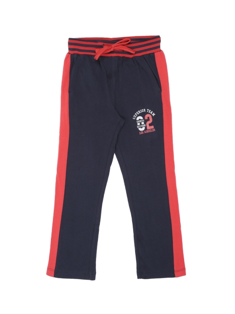 

Pantaloons Junior Boys Navy Blue & Red Colourblocked Track Pants