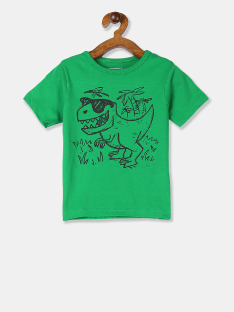 

The Childrens Place Boys Green Printed Round Neck T-shirt