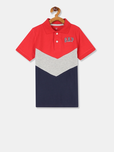 

GAP Boys Red Colour Block Pique Polo Shirt