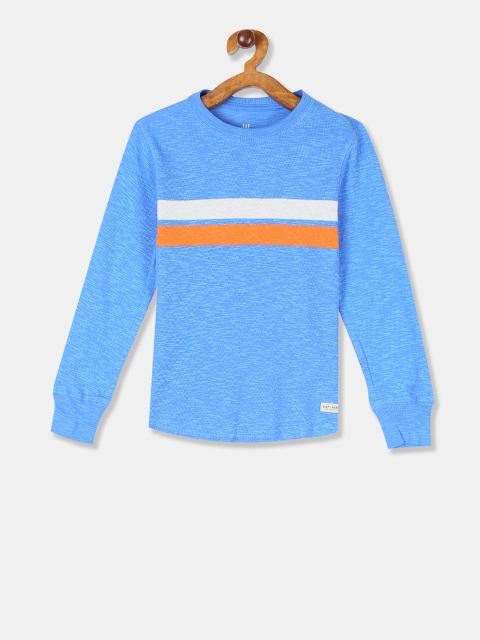 

GAP Boys Blue Waffle Knit Striped T-Shirt