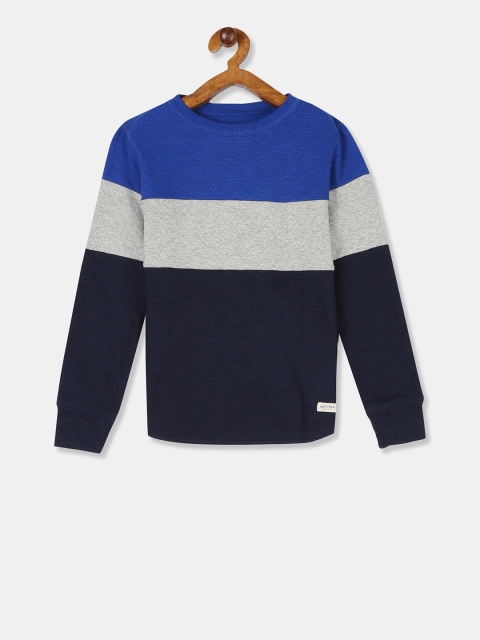 

GAP Boys Blue Waffle-Knit Colour Block T-Shirt