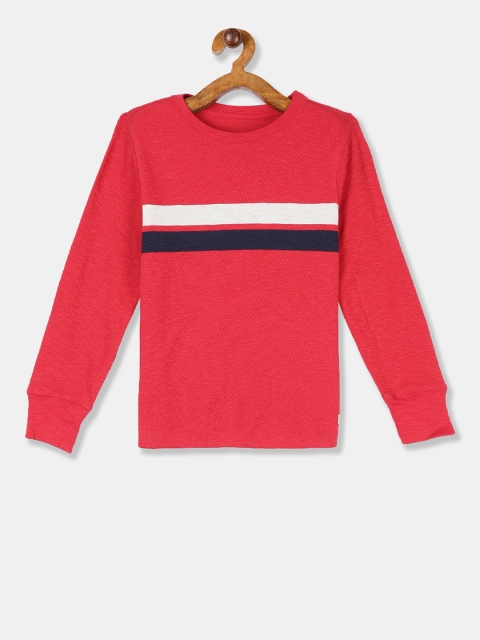 

GAP Boys Red Waffle-Knit Striped T-Shirt
