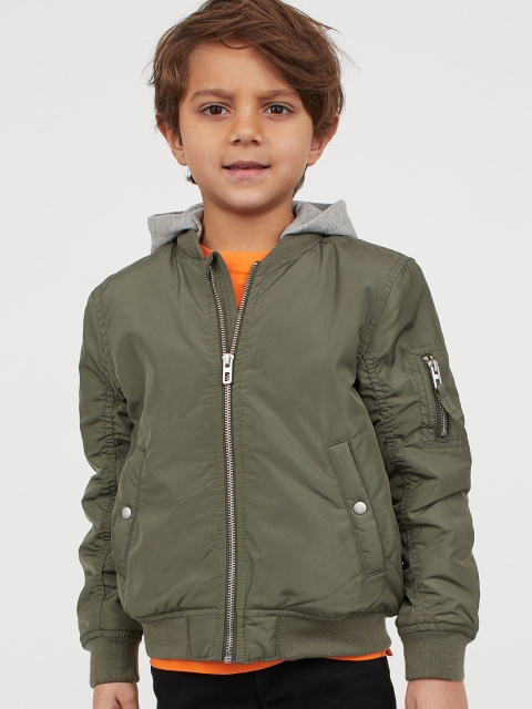 

H&M Boys Olive Green Padded Bomber Jacket