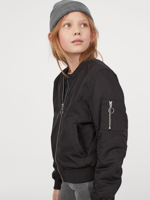 

H&M Girls Black Bomber Jacket