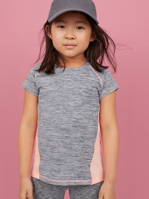 

H&M Girls Grey & Pink Sports Top