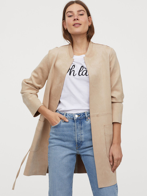 

IH&M Women Beige Imitation suede coat