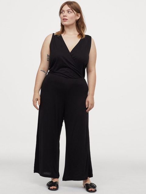 

H&M+ Women Black Cropped Sustainable Jumpsuit