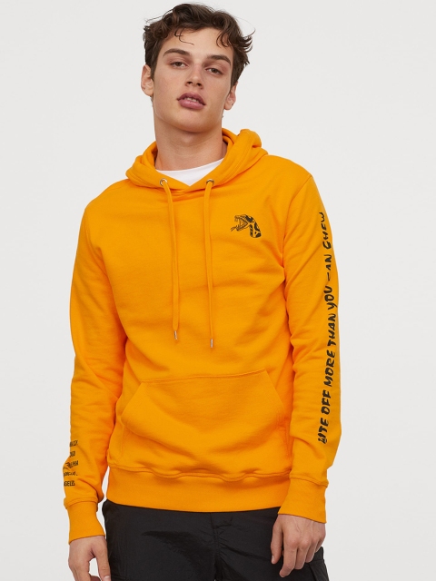 

H&M Men Yellow Cotton Hoodie