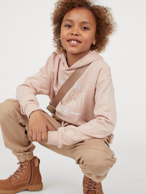 

H&M Girls Beige Cotton Cargo Trousers