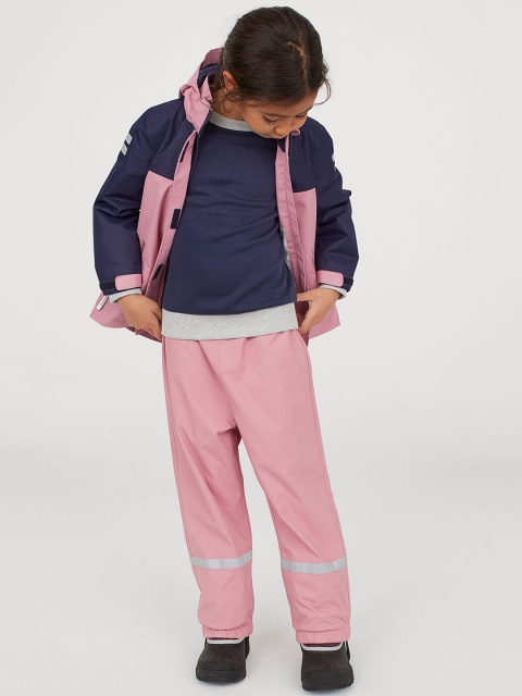 

H&M Girls Pink Solid Wind or Waterproof Shell Trousers