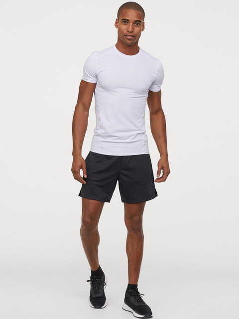 

H&M Men Black Solid Sports Shorts