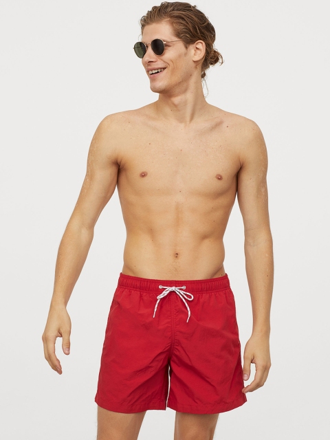 

H&M Men Red Solid Swim Shorts
